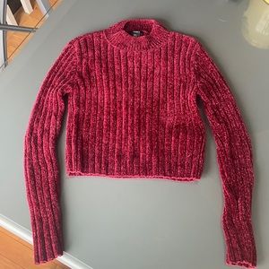 Cropped Knit Turtleneck Sweater